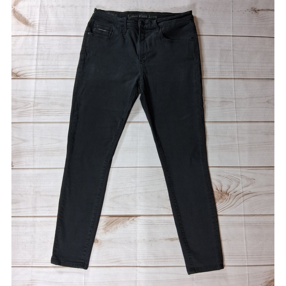 Calvin Klein Jeans High Rise Skinny Pop Black Women's W32 L30 Stretch Denim